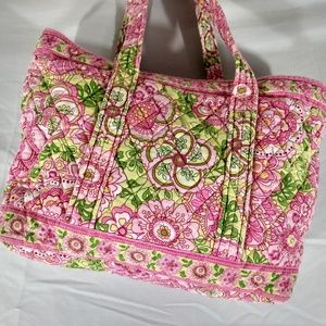 Vera Bradley | Bags | Vera Bradley Pink Floral Toggle Tote Cotton ...